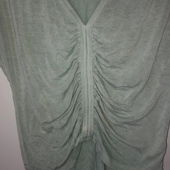 AE cinched, faded green, v neck tee - Picture 4 of 5